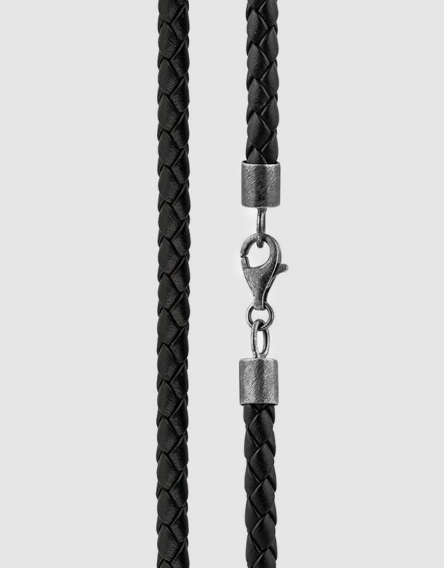 Kuzzoi - ICONIC EXCLUSIVE - Leather Cord Necklace with Oxidised Sterling Silver Closure