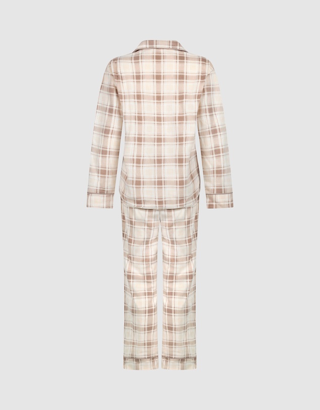 Hunkemoller - Long Sleeve Polar Fleece Check PJ Set