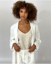 CAMIXA - Jackie Oversized Linen Blazer Jacket