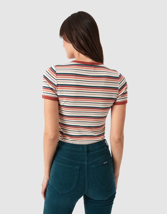 Rolla's - Baby Rib Tee - Dazed Stripe Brick