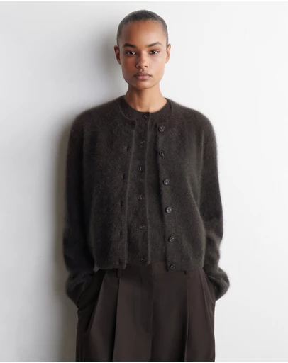 COS - Brushed-Cashmere Crew-Neck Cardigan