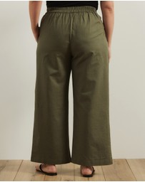 Atmos&Here Curvy - Clara Cotton Linen Tailored Pants