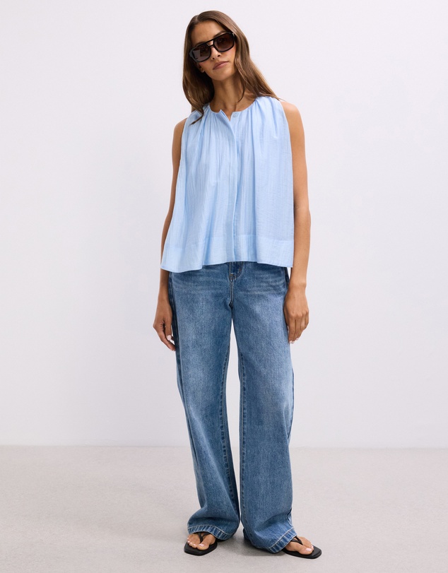 The Fated - Lila Gathered Neck Blouse