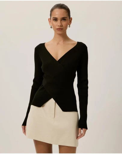 Tussah - Sienna Wrap Long Sleeve Knit Top