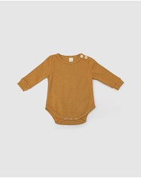 WITH LOVE FOR KIDS - Basics Thick Ribbed Long Sleeve Onesie - Babies