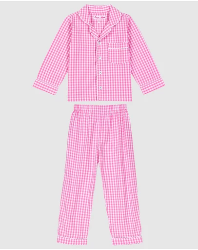 Sant And Abel - Kids Hepburn Gingham Pink PJ Set