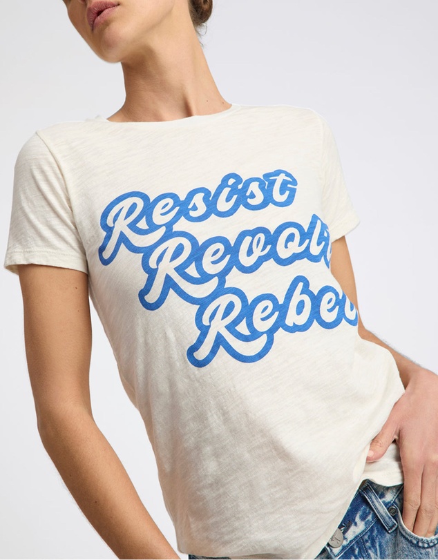 ONE TEASPOON - 25th Anniversary Resist Revolt Rebel Tee - White