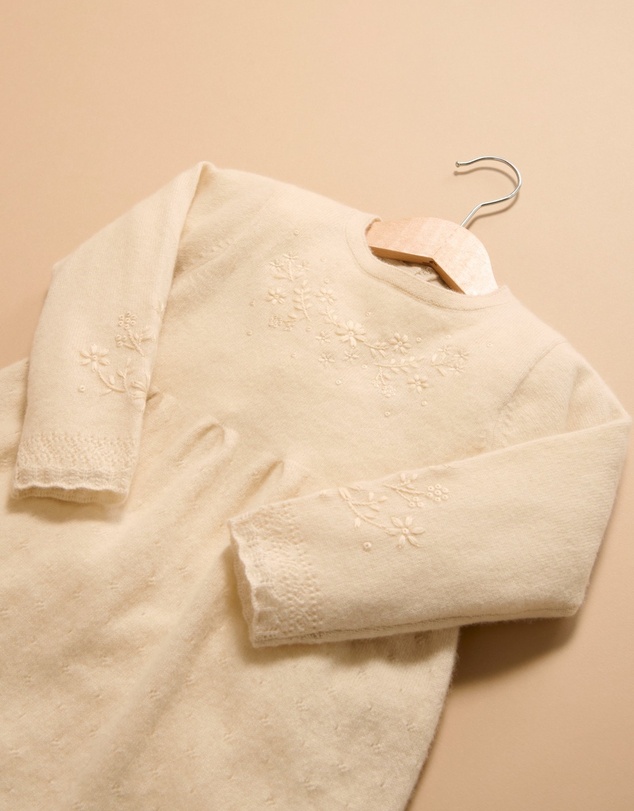 Purebaby - Embroidered Cashmere Dress - Kids-Babies