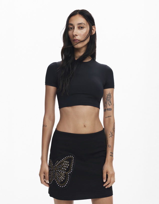 Desigual - Slim butterfly miniskirt