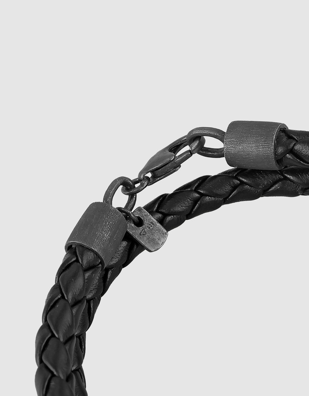 Kuzzoi - ICONIC EXCLUSIVE - Leather Cord Bracelet with Oxidised Sterling Silver Closure