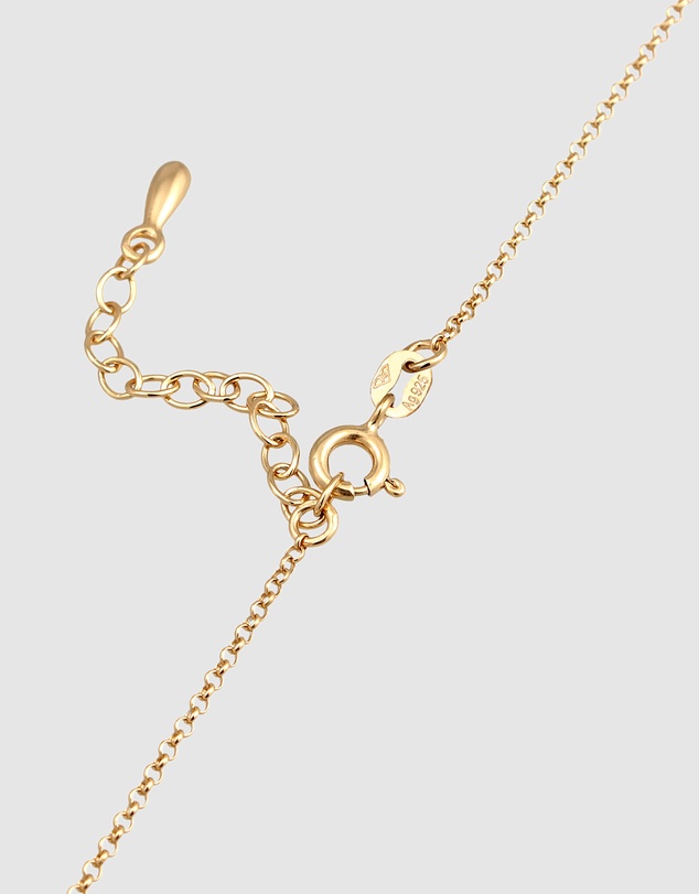 Elli Jewelry - Zirconia Solitaire Choker Necklace in Gold-Plated 925 Silver