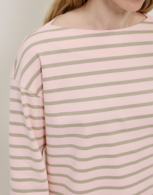 Trenery - Breton Stripe T-shirt in Blossom Pink