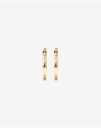 Michael Hill - 30mm Rounded Flat Hoop Earrings in 10kt Yellow Gold