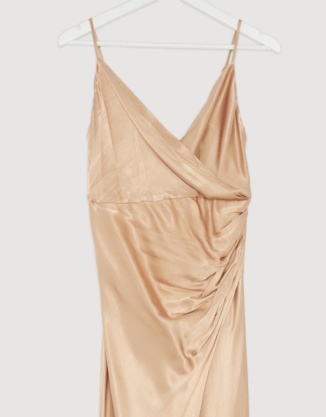 Revibe - Repaired Shona Joy La Lune Cross Draped Maxi Dress - AU 8