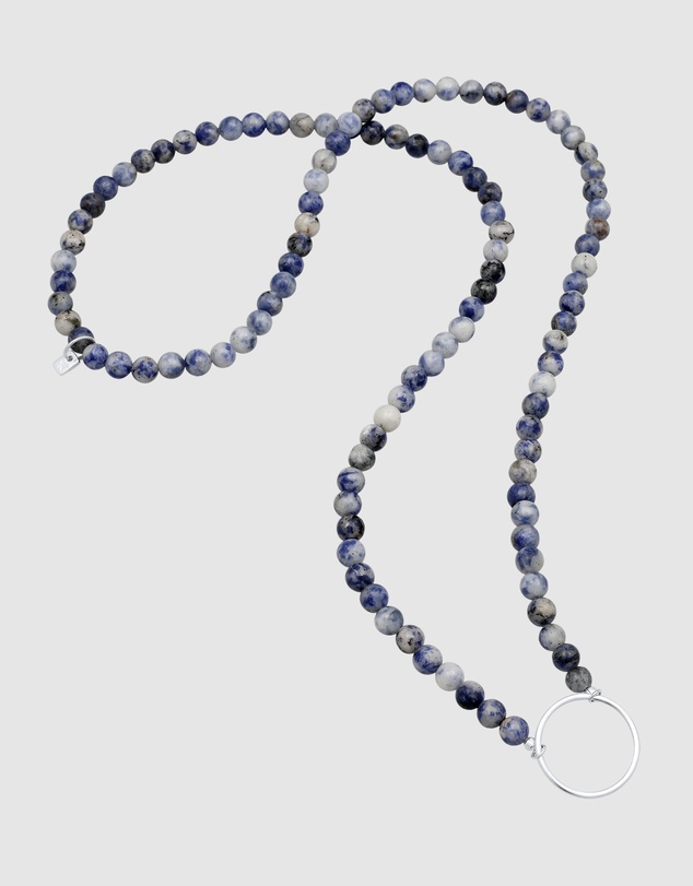Kuzzoi - ICONIC EXCLUSIVE - Agate Bead Necklace with Sterling Silver Charm Carrier