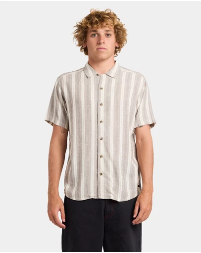 RVCA - Mens Beat Stripe Short Sleeve Shirt