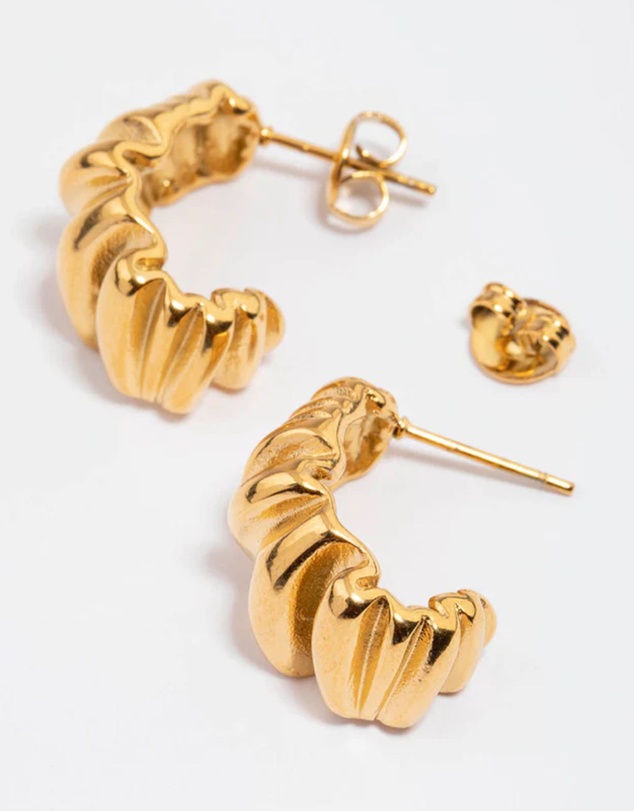 Lovisa - Waterproof Gold Plated Stainless Steel Small Organic Hoop Earrings