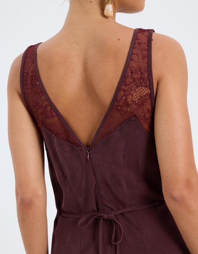 Calli - Piper Cupro Lace Insert Midi Dress