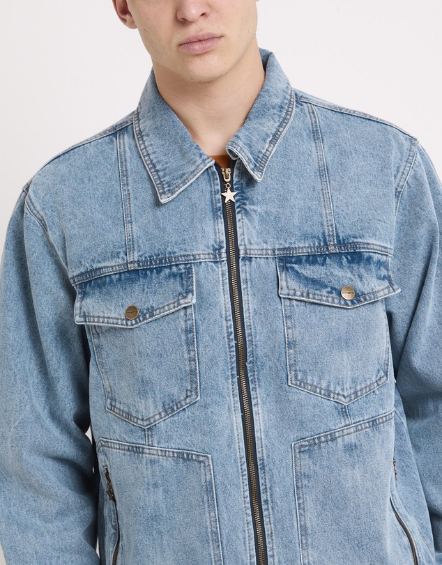 Insight - Halls Cropped Harrington Denim Jacket