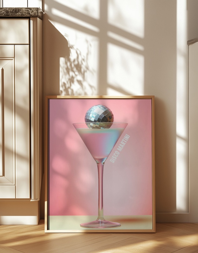 Olive et Oriel - Disco Martini 1 by Andreas Magnusson Art Print