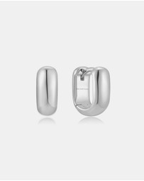 Ania Haie - Ania Haie Silver Mini U-shaped Huggie Hoop Earrings