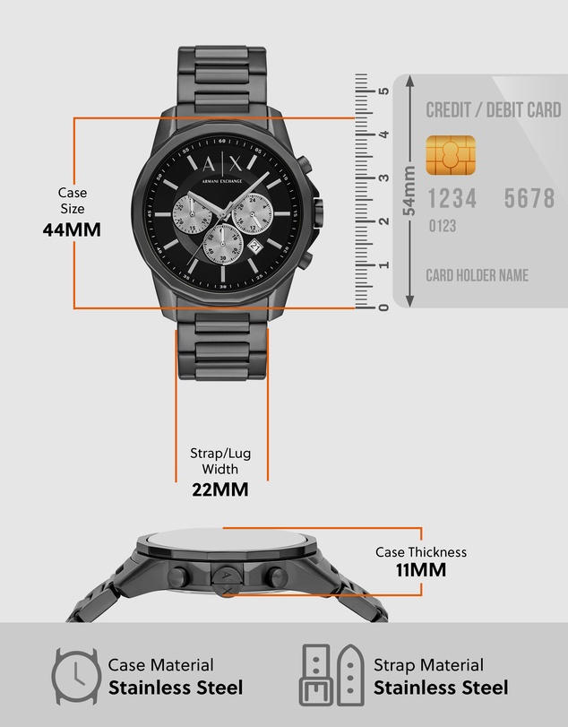 Armani Exchange - Gun-Metal Chronograph Watch