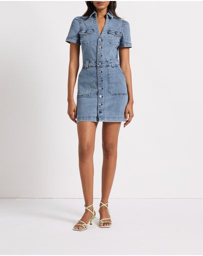 grace denim pocket mini dress Aligne + Grace Denim Pocket Mini Dress