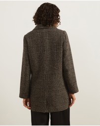 Atmos&Here - Laura Check Wool Blend Coat