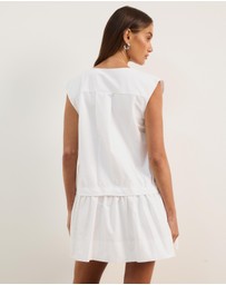 Atmos&Here - Allie Cotton Poplin V-Neck Mini Dress
