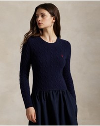 Polo Ralph Lauren - Cable-Knit Poplin Dress