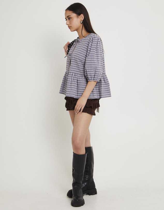 Subtitled - Delmar Check Frill Shirt