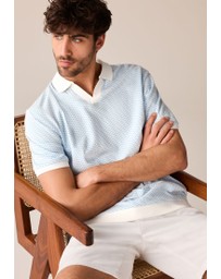 NEXT - Cuban Collar Textured Short Sleeve Polo Shirt