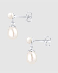Elli Jewelry - Earrings Ear Hangers with Freshwater Pearls in 925 Sterling Silver