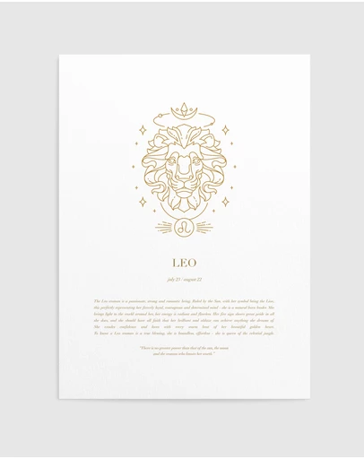 Olive et Oriel - Leo Celestial Zodiac Art Print
