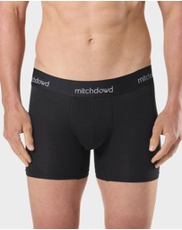 Mitch Dowd - Mens Stretch Cotton Comfort Long Leg Trunks 3 Pack - Black