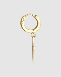 Kuzzoi - ICONIC EXCLUSIVE - Earrings Men Creole Cross Single Piece in 925 Sterling Silver Gold Plated