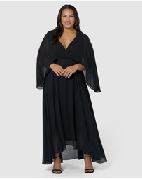 Pink Dusk by Curve Project - Electric Chemistry Cape Maxi Dress