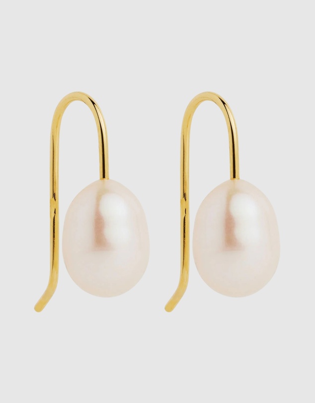 Najo - Isla Yellow Gold Pearl (White) Earring