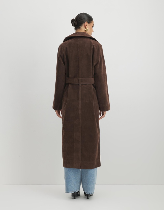 AERE - Anders Suede Look Oversized Coat