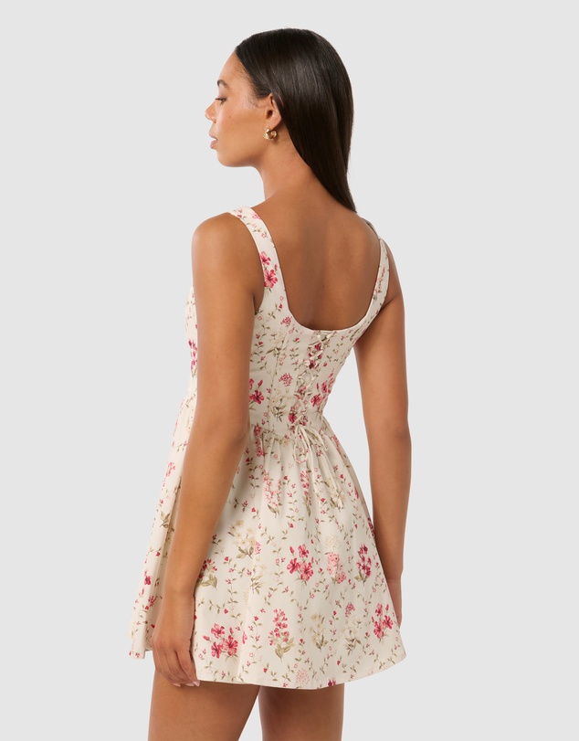 Forever New - Brielle Printed Lace Up Mini Dress