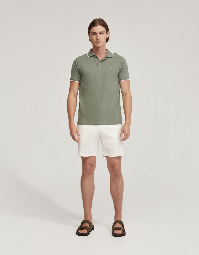 Oxford - Derek Cotton Pique Tipping Polo