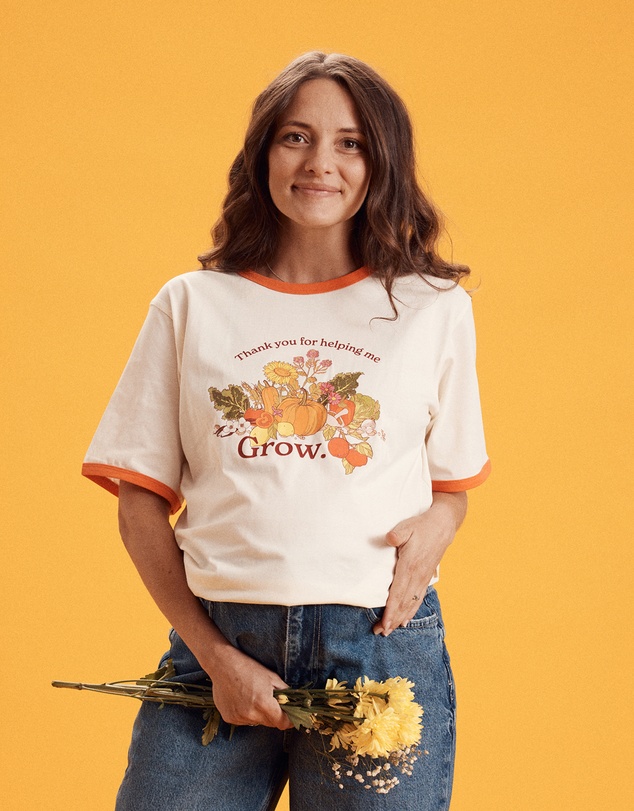 Banabae - Thank you For Helping Me Grow Ringer Tee - Ladies