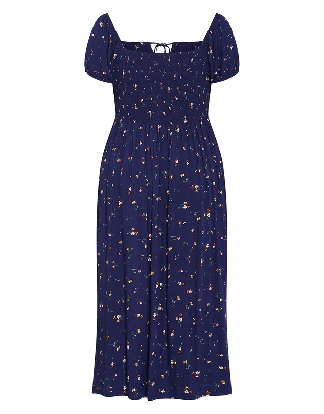 City Chic - Plus size Abbie Short Sleeve Ditsy Print Maxi Dress - navy