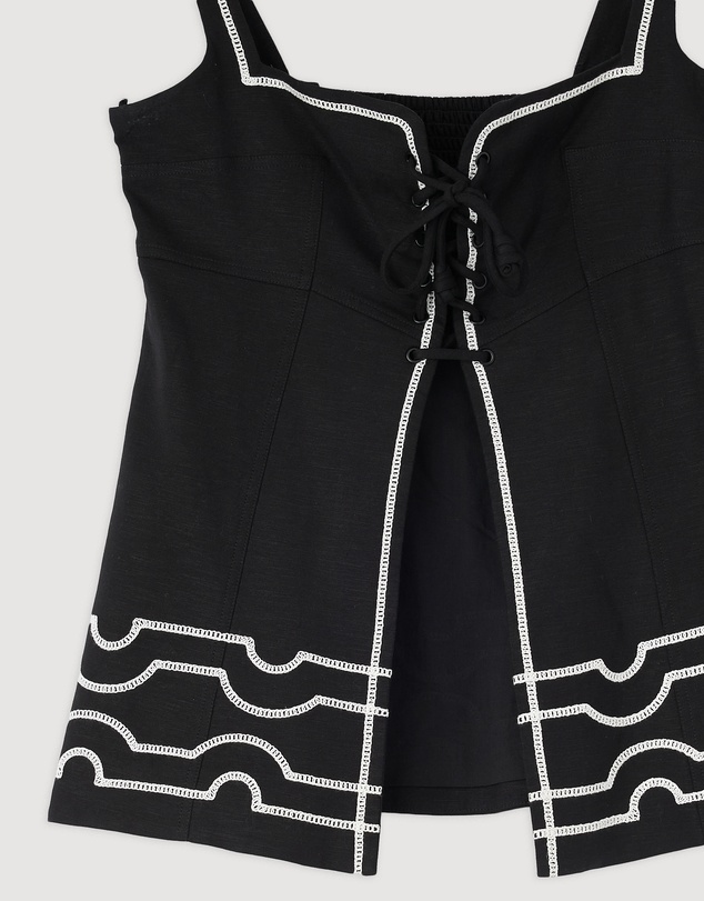 Revibe - Repaired BY JOHNNY. Paradise Lace Up Camisole - AU 12
