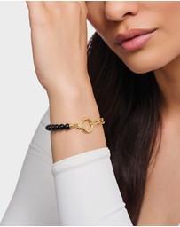 THOMAS SABO - Gold Bracelet with Onyx Beads and White Zirconia