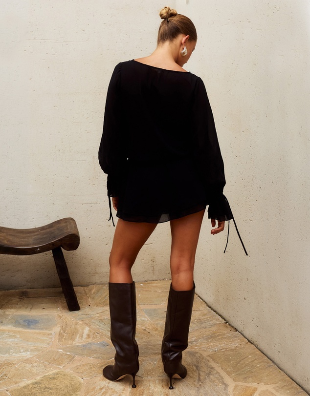 Runaway the Label - Samantha Ruffle V-Neck Mini Dress