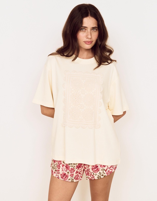 MINKPINK - Amelie Crochet Applique Tee
