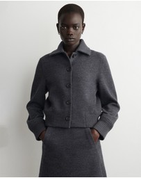 COS - Ribbed-Collar Boiled Merino Wool Jacket