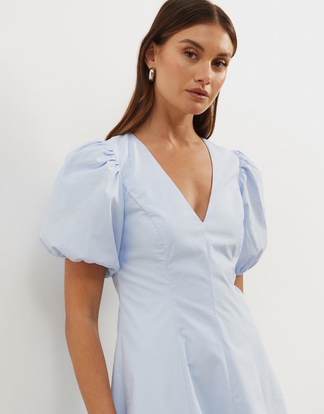 Atmos&Here - Ally Cotton Puff Sleeve Midi Dress
