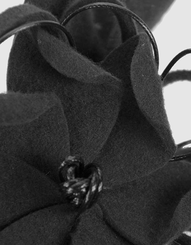 Max Alexander - Felt Black Flower Winter Racing Fascinator